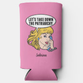 Funny Feminist Pop Art Anti Patriarchy Custom Roze Seltzer Blikjeskoeler (Voorkant)