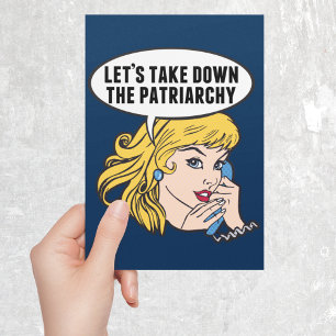 Funny Feminist Pop Art Anti Patriarchy Quote Kaart