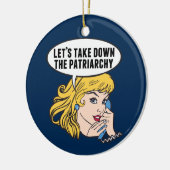 Funny Feminist Pop Art Anti Patriarchy Quote Woman Keramisch Ornament (Links)