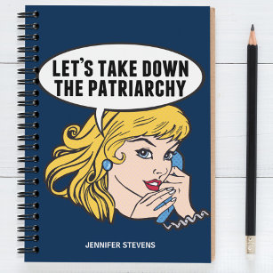 Funny Feminist Pop Art Anti Patriarchy Quote Woman Notitieboek