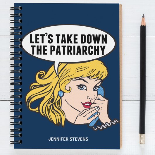 Funny Feminist Pop Art Anti Patriarchy Quote Woman Notitieboek