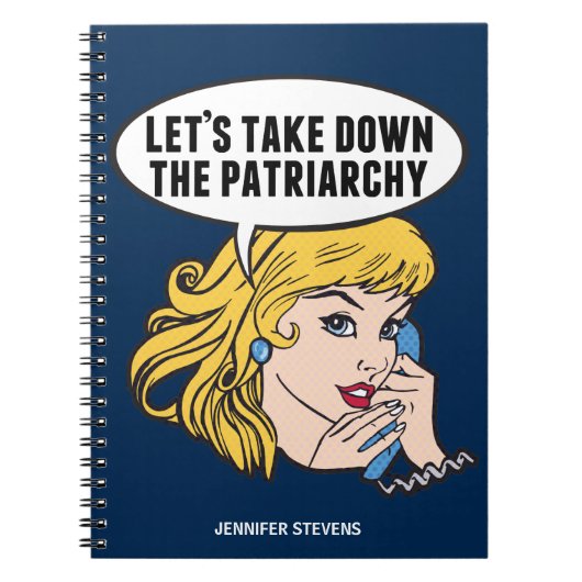 Funny Feminist Pop Art Anti Patriarchy Quote Woman Notitieboek (Voorkant)