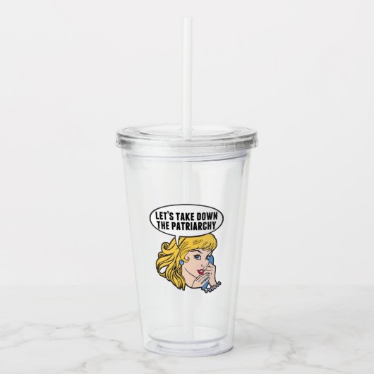 Funny Feminist Pop Art Anti Patriarchy Retro Women Acryl Drinkbeker (Voorkant)
