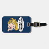 Funny Feminist Pop Art Anti Patriarchy Retro Women Bagagelabel (Voorkant horizontaal)