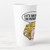 Funny Feminist Pop Art Anti Patriarchy Retro Women Latte Mok (Voorkant)