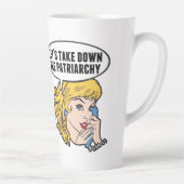 Funny Feminist Pop Art Anti Patriarchy Retro Women Latte Mok (Rechts)