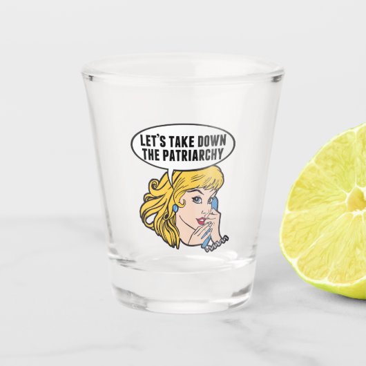 Funny Feminist Pop Art Anti Patriarchy Retro Women Shot Glas (Voorkant)