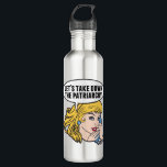 Funny Feminist Pop Art Anti Patriarchy Retro Women Waterfles<br><div class="desc">Laten we het Patriarchy cadeau afpakken. Het domme retro-pop-feminisme ontwerp voor een sterke pro-keuze vrouw die stemt voor vrouw leiderschap in ons land. Opkomen voor de rechten van de vrouw en de versterking van het vrouw met deze coole politieke humor cartoon die een blonde leider die een mars van de...</div>