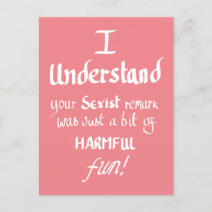 Funny Feminist Quote Handgeschreven Sarcastische s Briefkaart