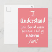 Funny Feminist Quote Handgeschreven Sarcastische s Briefkaart (Voorkant / Achterkant)