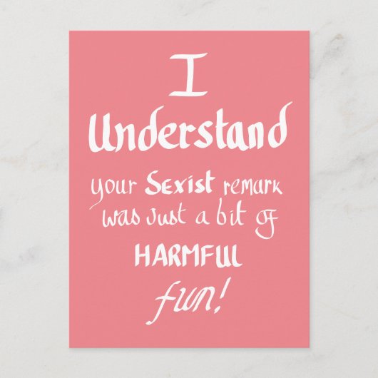 Funny Feminist Quote Handgeschreven Sarcastische s Briefkaart (Voorkant)