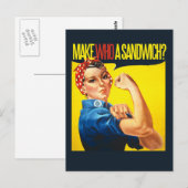 Funny Feminist Rosie Riveter humor Briefkaart (Voorkant / Achterkant)