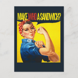Funny Feminist Rosie Riveter humor Briefkaart