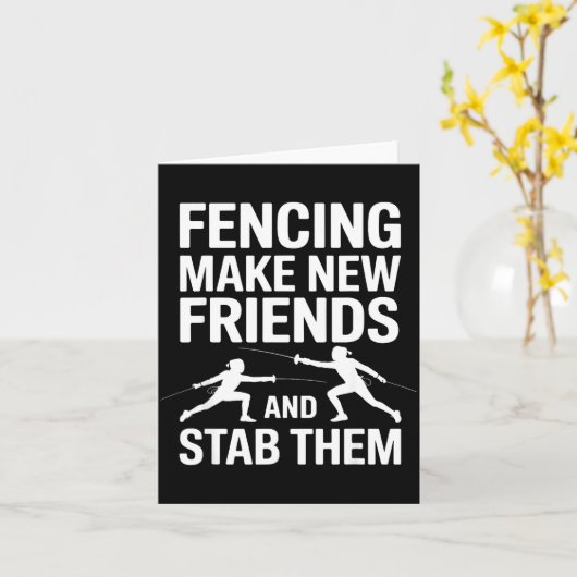 Funny Fencing Art For Men Women Kids Fencer Fencin Kaart (Gele Bloem)