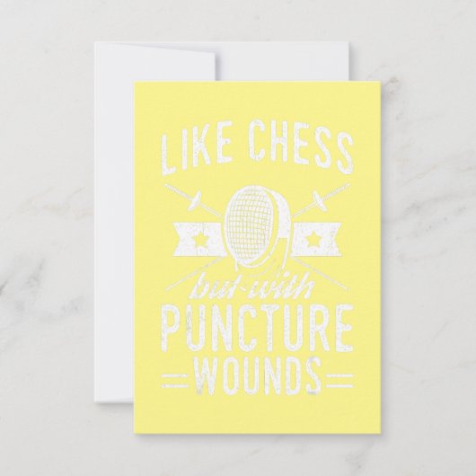 Funny Fencing Design as Chess but with Puncture Bedankkaart (Voorkant)