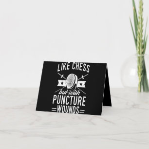 Funny Fencing Design as Chess but with Puncture Bedankkaart