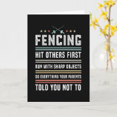 Funny Fencing Gift for Men and Women Saber Sword Kaart (Gele Bloem)