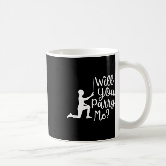 Funny Fencing Groom Bride Rapier Saber Duel Koffiemok (Rechts)