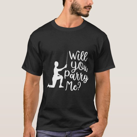 Funny Fencing Groom Bride Rapier Saber Duel T-shirt (Voorkant)