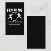Funny Fencing Sports Sword Fencer Humor Visitekaartje (Voorkant / Achterkant)