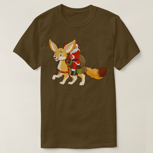 Funny Fennec Fo Lover Santa Riding Fennec Chris T-shirt (Design voorkant)