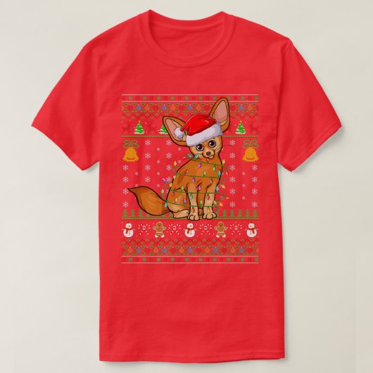 Funny Fennec Fo Lover Xmas Santa Fennec voor Ugly T-shirt (Design voorkant)
