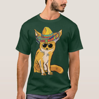 Funny Fennec voor Sombrero Meican Sunglass Fennec  T-shirt
