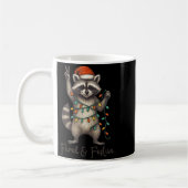 Funny Feral And Festive Raccoon Santa Hat Retro Ch Koffiemok (Links)