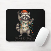 Funny Feral And Festive Raccoon Santa Hat Retro Ch Muismat (Met muis)