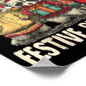 Funny Feral But Festive Christmas Raccoons Xmas Ho Poster (Hoek)