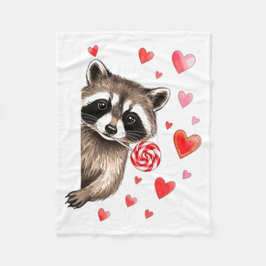 Funny Feral Raccoon Valentine's Day Sarcastic Humo Fleece Deken (Voorkant)