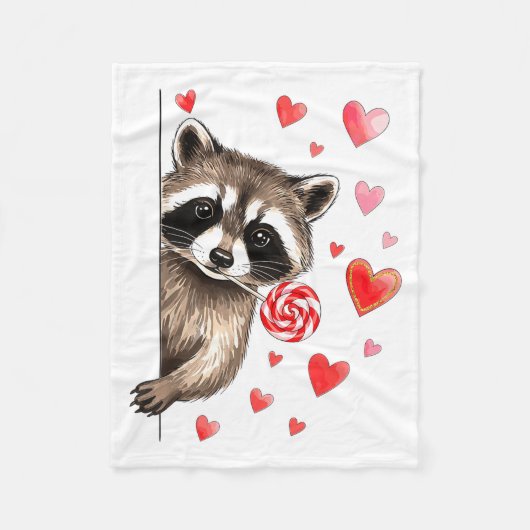 Funny Feral Raccoon Valentine's Day Sarcastic Humo Fleece Deken (Voorkant)