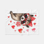 Funny Feral Raccoon Valentine's Day Sarcastic Humo Fleece Deken (Voorkant (Horizontaal))