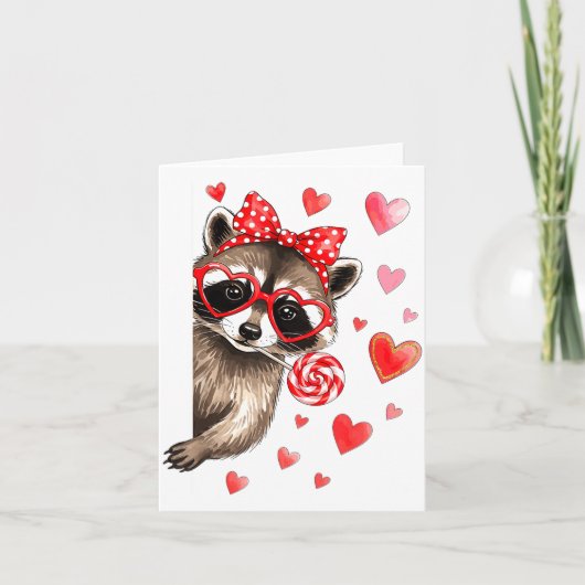 Funny Feral Raccoon Valentine's Day Sarcastic Humo Kaart (Voorkant)