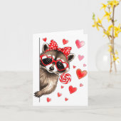 Funny Feral Raccoon Valentine's Day Sarcastic Humo Kaart (Gele Bloem)