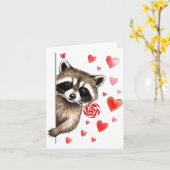 Funny Feral Raccoon Valentine's Day Sarcastic Humo Kaart (Gele Bloem)