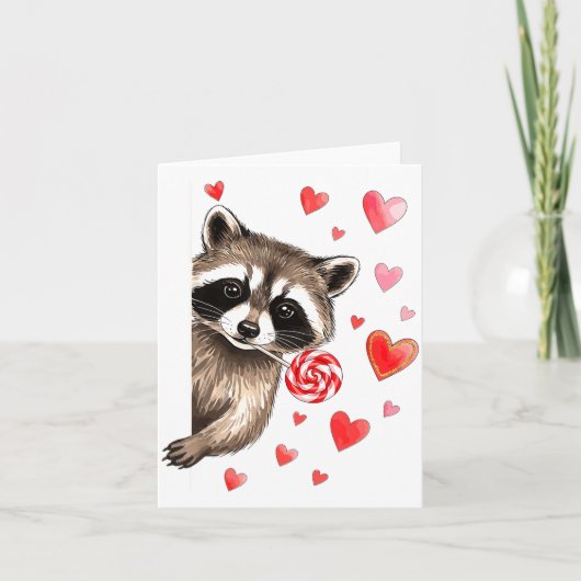 Funny Feral Raccoon Valentine's Day Sarcastic Humo Kaart (Voorkant)