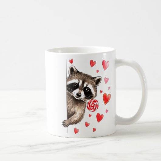 Funny Feral Raccoon Valentine's Day Sarcastic Humo Koffiemok (Rechts)