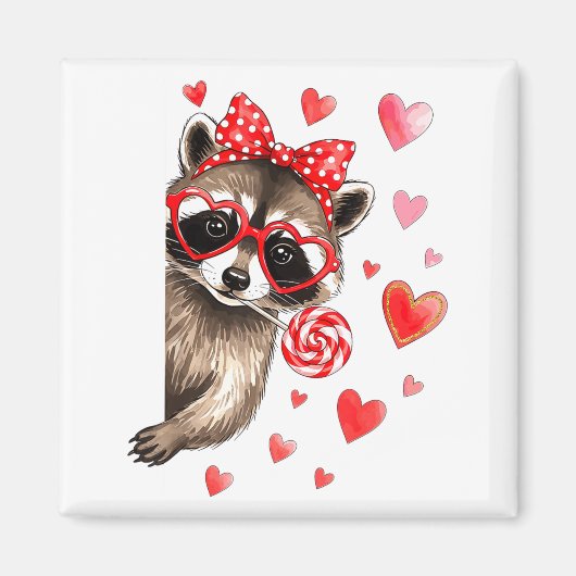 Funny Feral Raccoon Valentine's Day Sarcastic Humo Magneet (Voorkant)