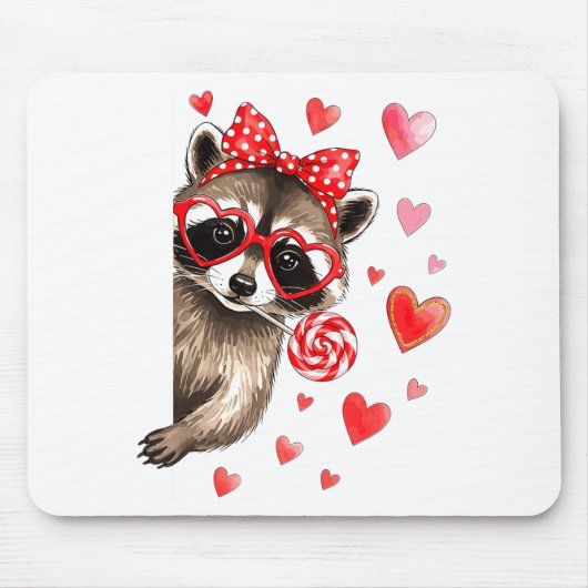 Funny Feral Raccoon Valentine's Day Sarcastic Humo Muismat (Voorkant)