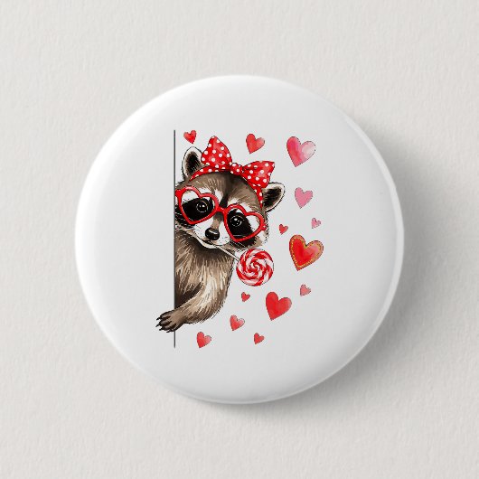 Funny Feral Raccoon Valentine's Day Sarcastic Humo Ronde Button 5,7 Cm (Voorkant)