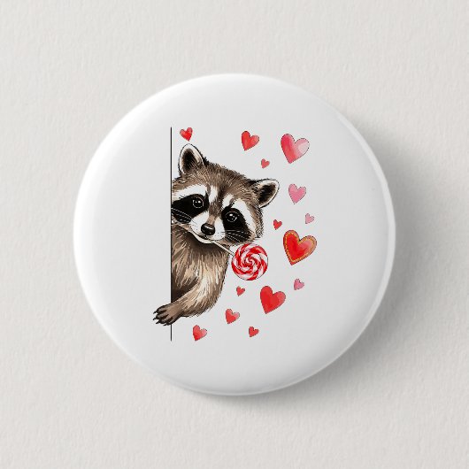 Funny Feral Raccoon Valentine's Day Sarcastic Humo Ronde Button 5,7 Cm (Voorkant)