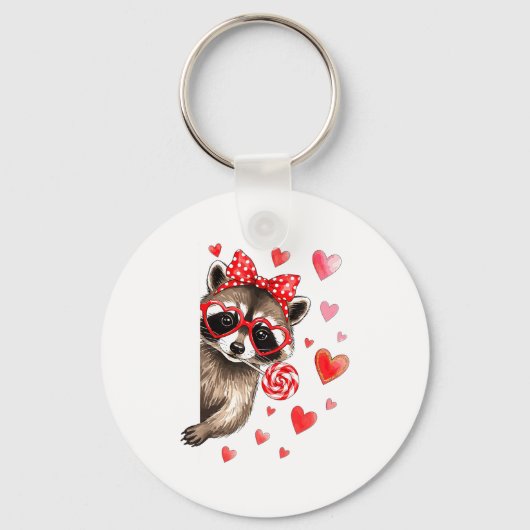 Funny Feral Raccoon Valentine's Day Sarcastic Humo Sleutelhanger (Voorkant)