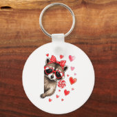 Funny Feral Raccoon Valentine's Day Sarcastic Humo Sleutelhanger (Voorkant)