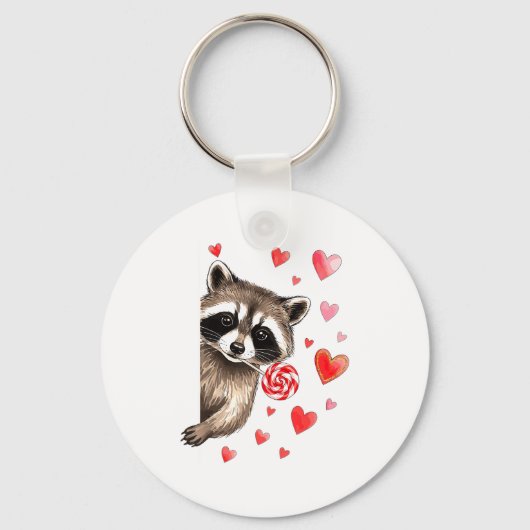 Funny Feral Raccoon Valentine's Day Sarcastic Humo Sleutelhanger (Voorkant)