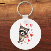 Funny Feral Raccoon Valentine's Day Sarcastic Humo Sleutelhanger (Voorkant)