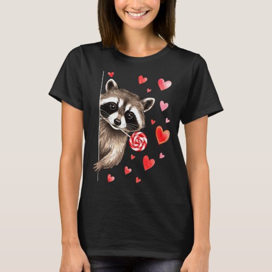 Funny Feral Raccoon Valentine's Day Sarcastic Humo T-shirt (Voorkant)