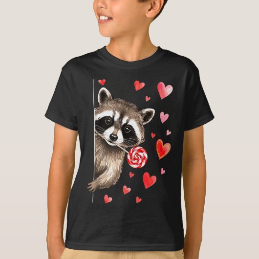 Funny Feral Raccoon Valentine's Day Sarcastic Humo T-shirt (Voorkant)