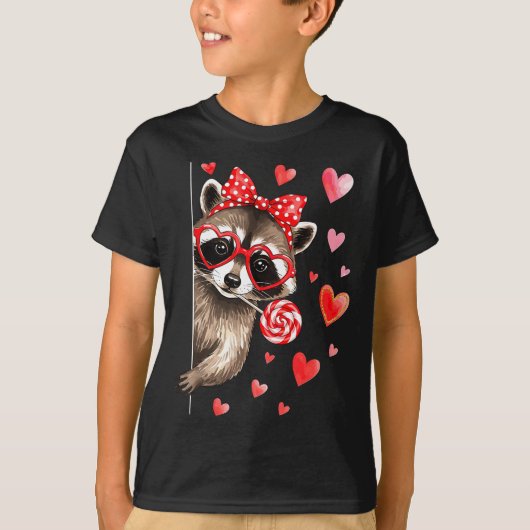 Funny Feral Raccoon Valentine's Day Sarcastic Humo T-shirt (Voorkant)
