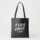 Funny Ferocious Vegan, minimalist Tote Bag (Voorkant)